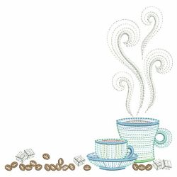 Rippled Coffee Time 05(Lg) machine embroidery designs