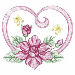 Rippled Heirloom Roses 01(Sm) machine embroidery designs