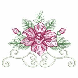 Rippled Heirloom Roses 03(Md) machine embroidery designs