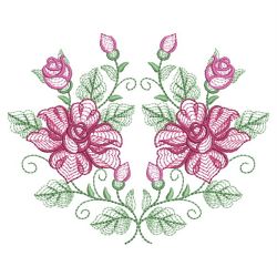 Rippled Heirloom Roses 07(Md) machine embroidery designs