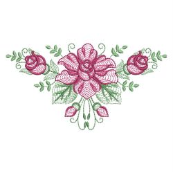 Rippled Heirloom Roses 11(Sm) machine embroidery designs