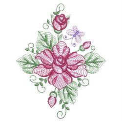 Rippled Heirloom Roses 14(Sm) machine embroidery designs