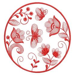 Redwork Rippled Garden(Lg) machine embroidery designs