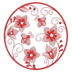 Redwork Rippled Garden 02(Lg) machine embroidery designs