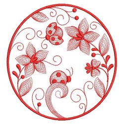 Redwork Rippled Garden 03(Lg) machine embroidery designs