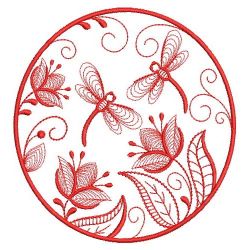 Redwork Rippled Garden 04(Md) machine embroidery designs