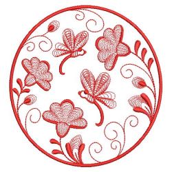 Redwork Rippled Garden 06(Lg) machine embroidery designs