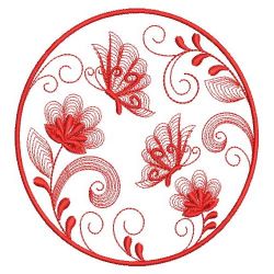 Redwork Rippled Garden 07(Lg) machine embroidery designs