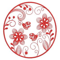 Redwork Rippled Garden 08(Sm) machine embroidery designs