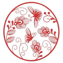 Redwork Rippled Garden 09(Md) machine embroidery designs