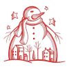 Redwork Country Snowman 01(Lg)