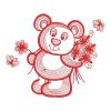 Redwork Cute Teddy Bear(Sm)