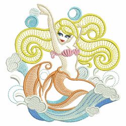 Colorful Mermaid 05(Md) machine embroidery designs