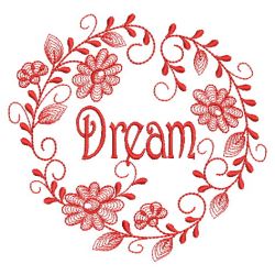 Redwork Wreath 12(Md) machine embroidery designs