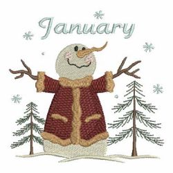 12 Months Of Snowman machine embroidery designs