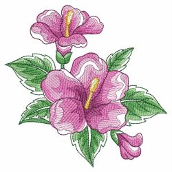 Watercolor Hibiscus 01(Md) machine embroidery designs