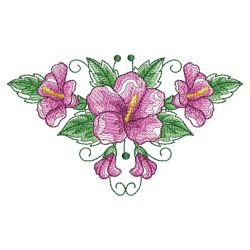 Watercolor Hibiscus 08(Md) machine embroidery designs