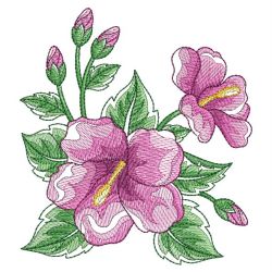 Watercolor Hibiscus 10(Sm) machine embroidery designs