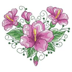 Watercolor Hibiscus 11(Md) machine embroidery designs