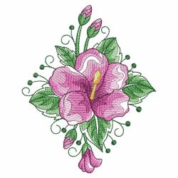 Watercolor Hibiscus 12(Md) machine embroidery designs