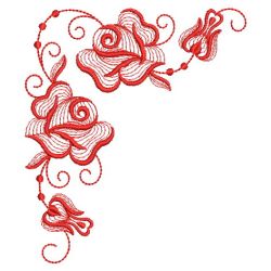 Redwork Valentine Roses 05(Lg) machine embroidery designs