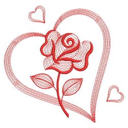 Redwork Valentine Roses 07(Sm) machine embroidery designs