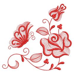 Redwork Valentine Roses 09(Sm) machine embroidery designs