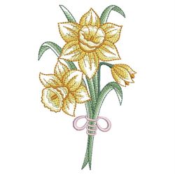 Art Deco Daffodils 01(Sm) machine embroidery designs