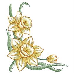 Art Deco Daffodils 02(Sm) machine embroidery designs