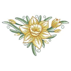 Art Deco Daffodils 04(Md) machine embroidery designs