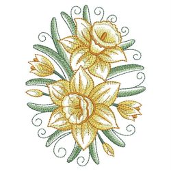 Art Deco Daffodils 05(Lg) machine embroidery designs