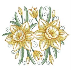 Art Deco Daffodils 10(Sm) machine embroidery designs