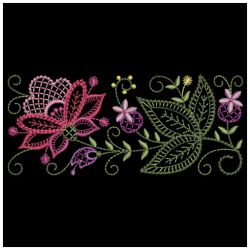 Heirloom Jacobean Flowers 2 03(Sm) machine embroidery designs