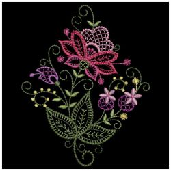 Heirloom Jacobean Flowers 2 04(Sm) machine embroidery designs