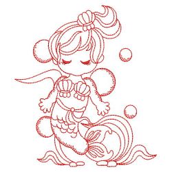 Redwork Mermaids 2 03(Md) machine embroidery designs