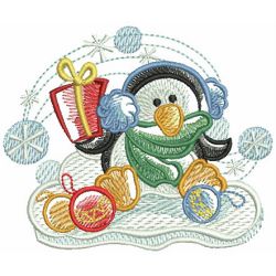 Sketched Christmas Penguin 04 machine embroidery designs