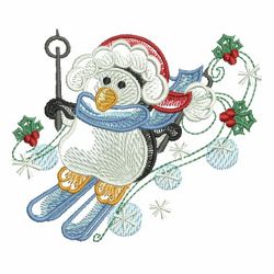 Sketched Christmas Penguin 05 machine embroidery designs