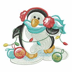 Sketched Christmas Penguin 08 machine embroidery designs