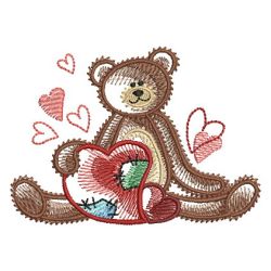 Sketched Valentine Bears machine embroidery designs