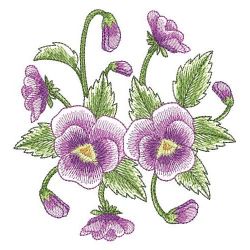 Watercolor Pansy(Md) machine embroidery designs