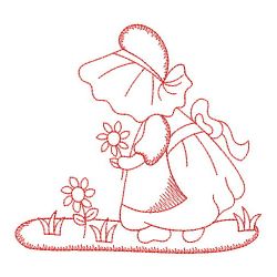 Redwork Sunbonnet 2 01(Md) machine embroidery designs