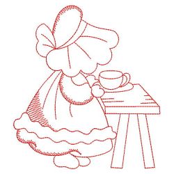 Redwork Sunbonnet 2 07(Md) machine embroidery designs