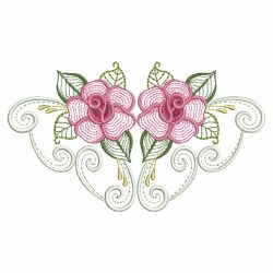 Rippled Heirloom Roses 4 04(Sm) machine embroidery designs