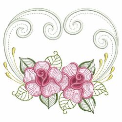 Rippled Heirloom Roses 4 05(Sm) machine embroidery designs