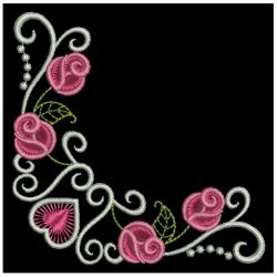Heirloom Elegant Rose Corner 2 06 machine embroidery designs