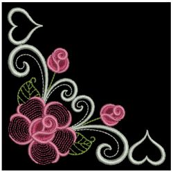 Heirloom Elegant Rose Corner 1 12 machine embroidery designs