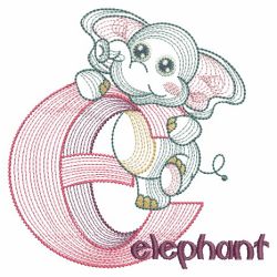 Rippled Animals Alphabet 05(Sm) machine embroidery designs