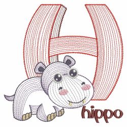 Rippled Animals Alphabet 08(Lg) machine embroidery designs