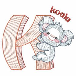 Rippled Animals Alphabet 11(Sm) machine embroidery designs