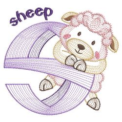 Rippled Animals Alphabet 19(Md) machine embroidery designs